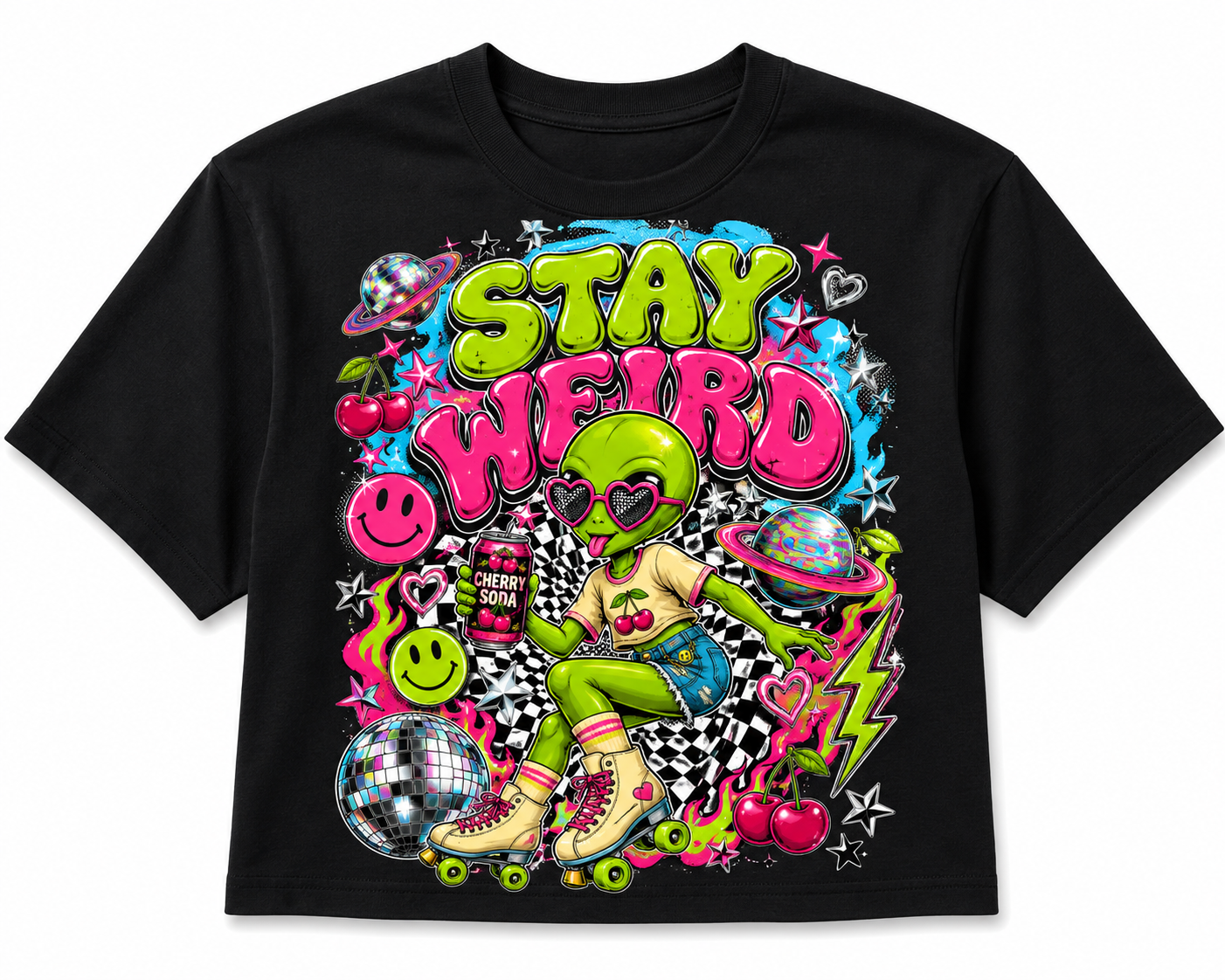 Stay Weird Club Crop Tee