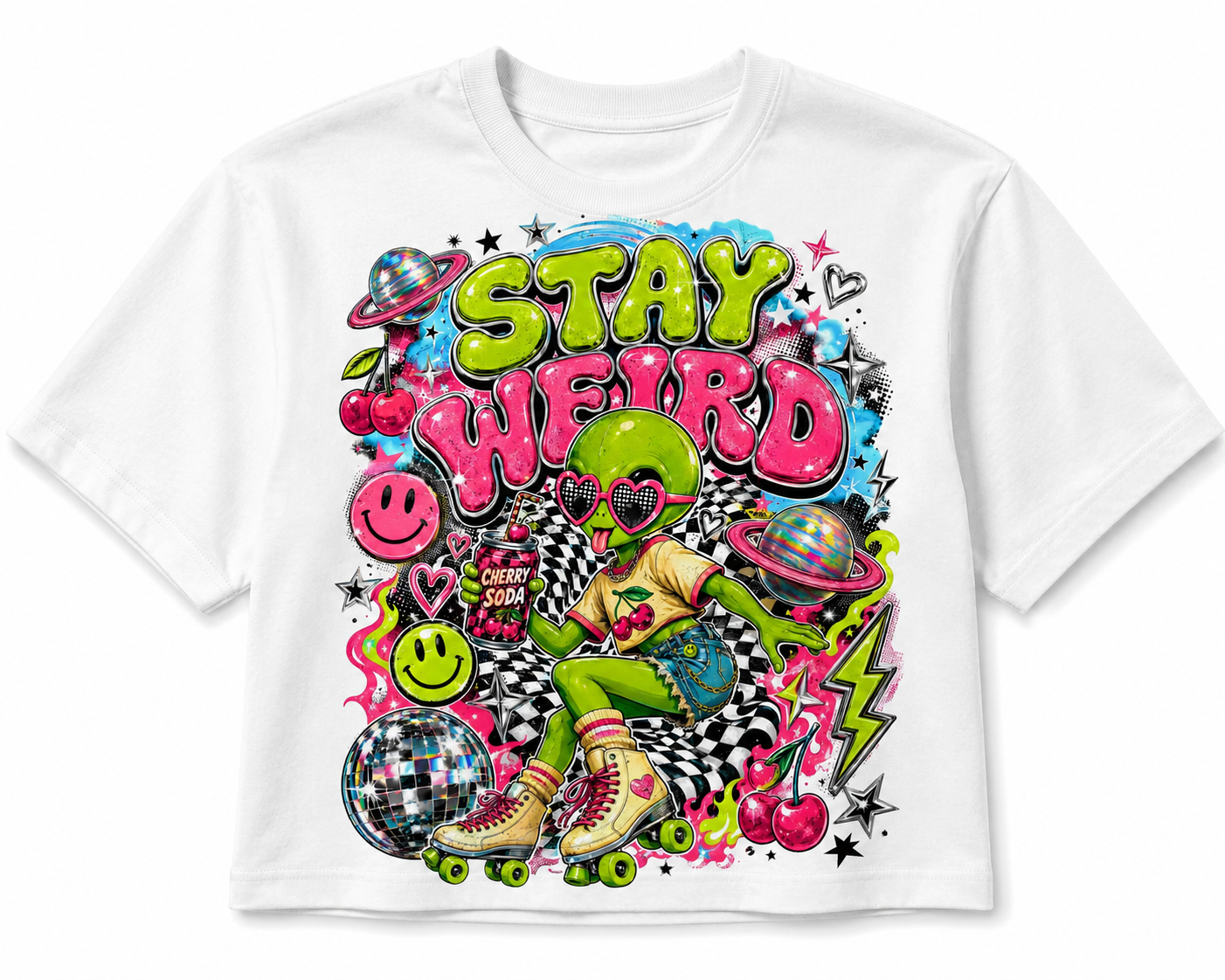 Stay Weird Club Crop Tee